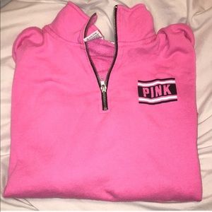 Pink Victoria secret quarter zip sweatshirt